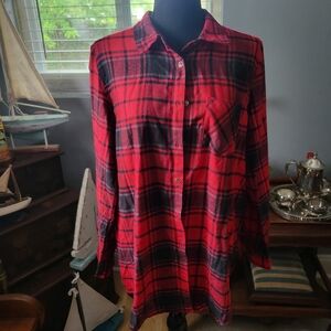 Hippie Rose Red and Black Checkered Shirt